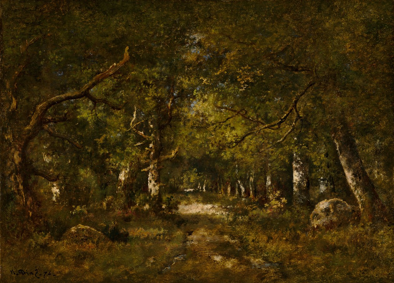 森の情景、1874年。 作： Narcisse Virgile Diaz de laPeña