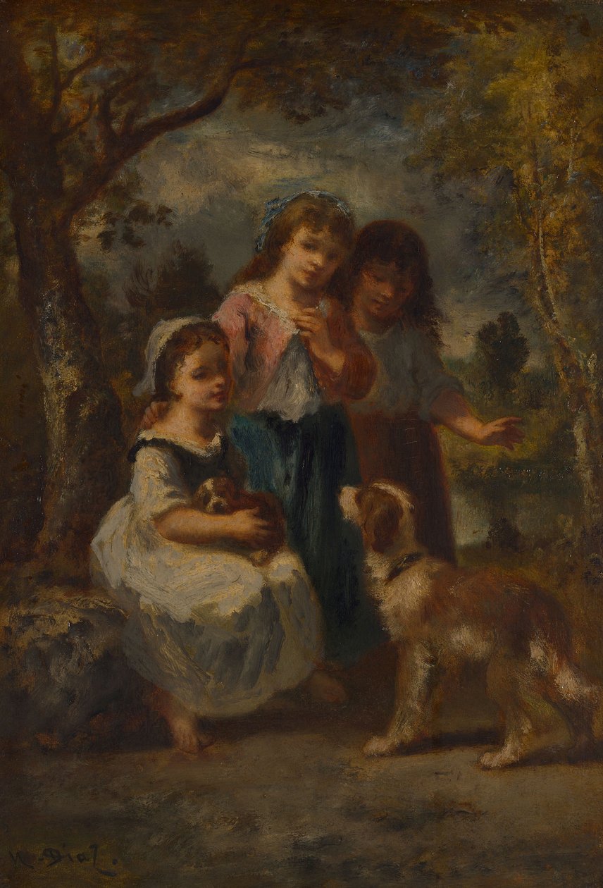 三人の少女、1870年頃 作： Narcisse Virgile Diaz de laPeña
