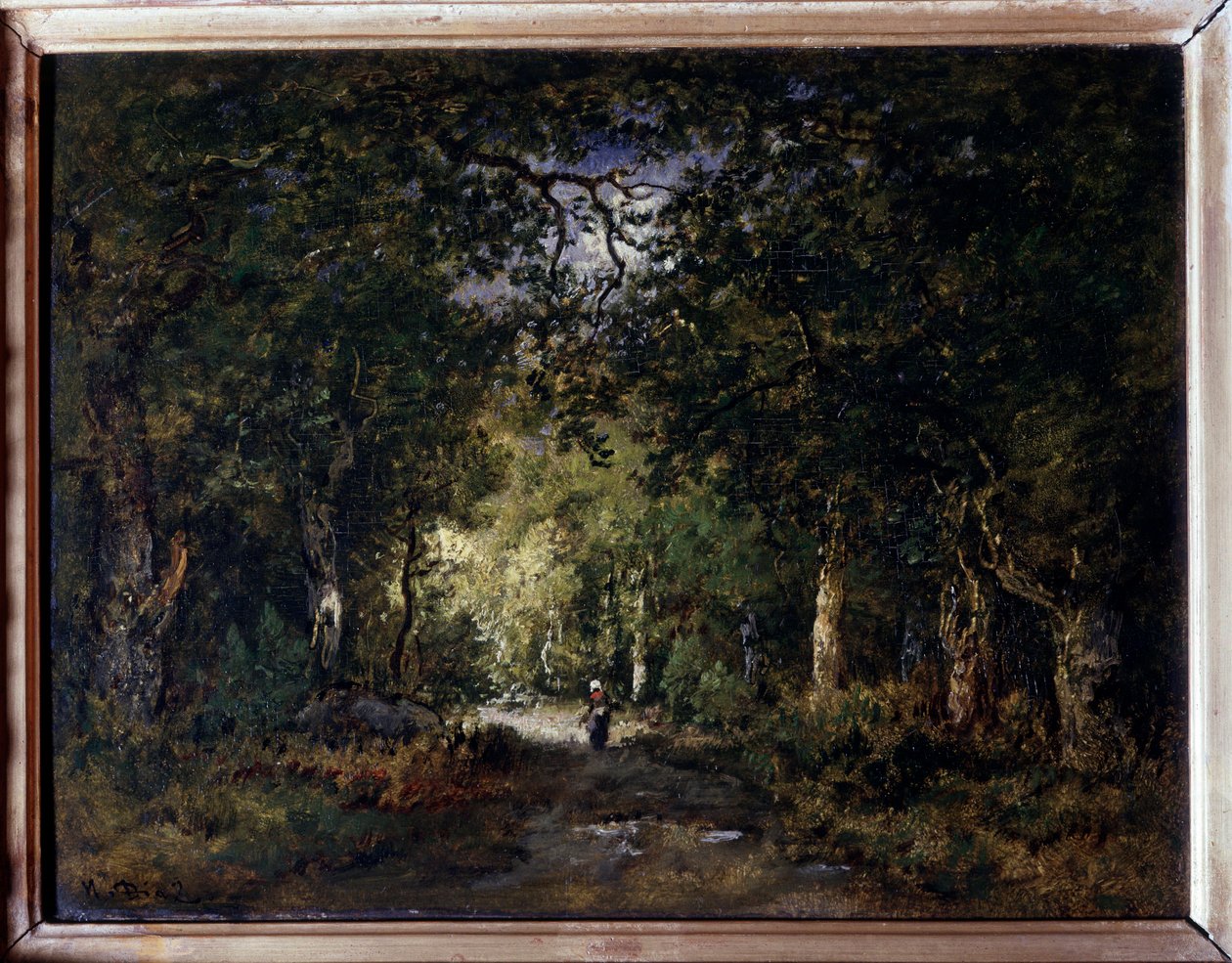 木の下の道 ナルシス・ディアス・デ・ラ・ペナ（1807-1876）の絵画 19世紀 日0.24x0.32 m 作： Narcisse Virgile Diaz de laPeña