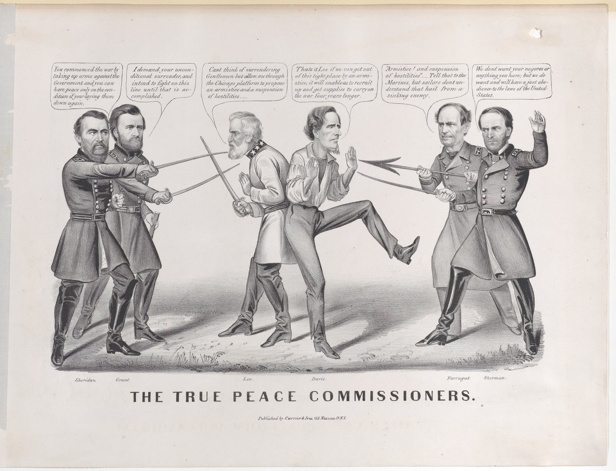 The True Peace Commissioners, 1865., 1865. 作成者: Nathaniel Currier、James Merritt Ives、Currier and Ives。 作： キュリアーとアイブス
