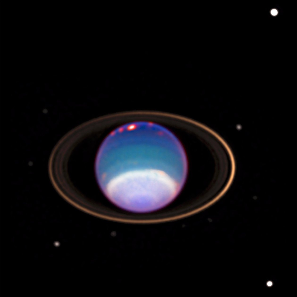 ハッブル望遠鏡が取得した天王星の画像。現代で発見された最初の惑星は、1781年にウィリアムハーシェルによって初めて観測されました。科学天文学の惑星空間 作： 全米航空宇宙局全米航空宇宙局