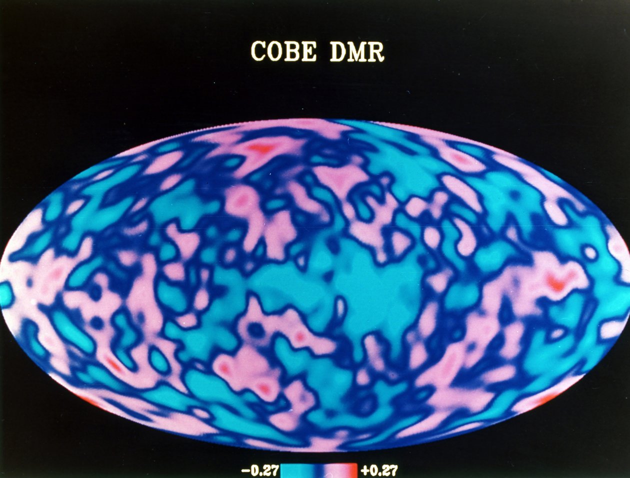 COBE（Cosmic Background Explorer）からの1年間のデータから生成された全天のマイクロ波マップ。 NASAの写真。 作： 全米航空宇宙局全米航空宇宙局