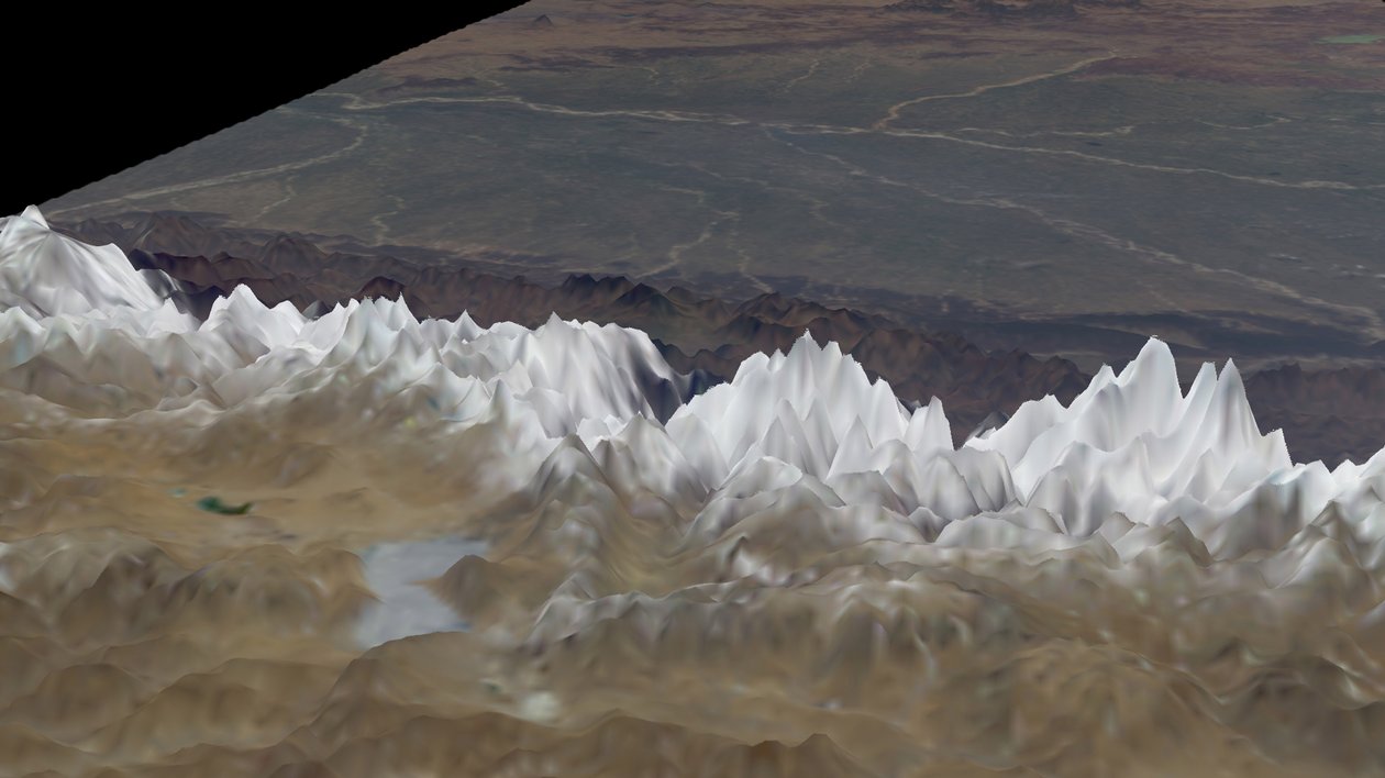 サテライトは、チベット高原からインドのガンジス川流域を背景に南を見たヒマラヤ山脈の景色です。クレジット：NASA。 Mountain Rock Ice Geology Asia 作： 全米航空宇宙局全米航空宇宙局