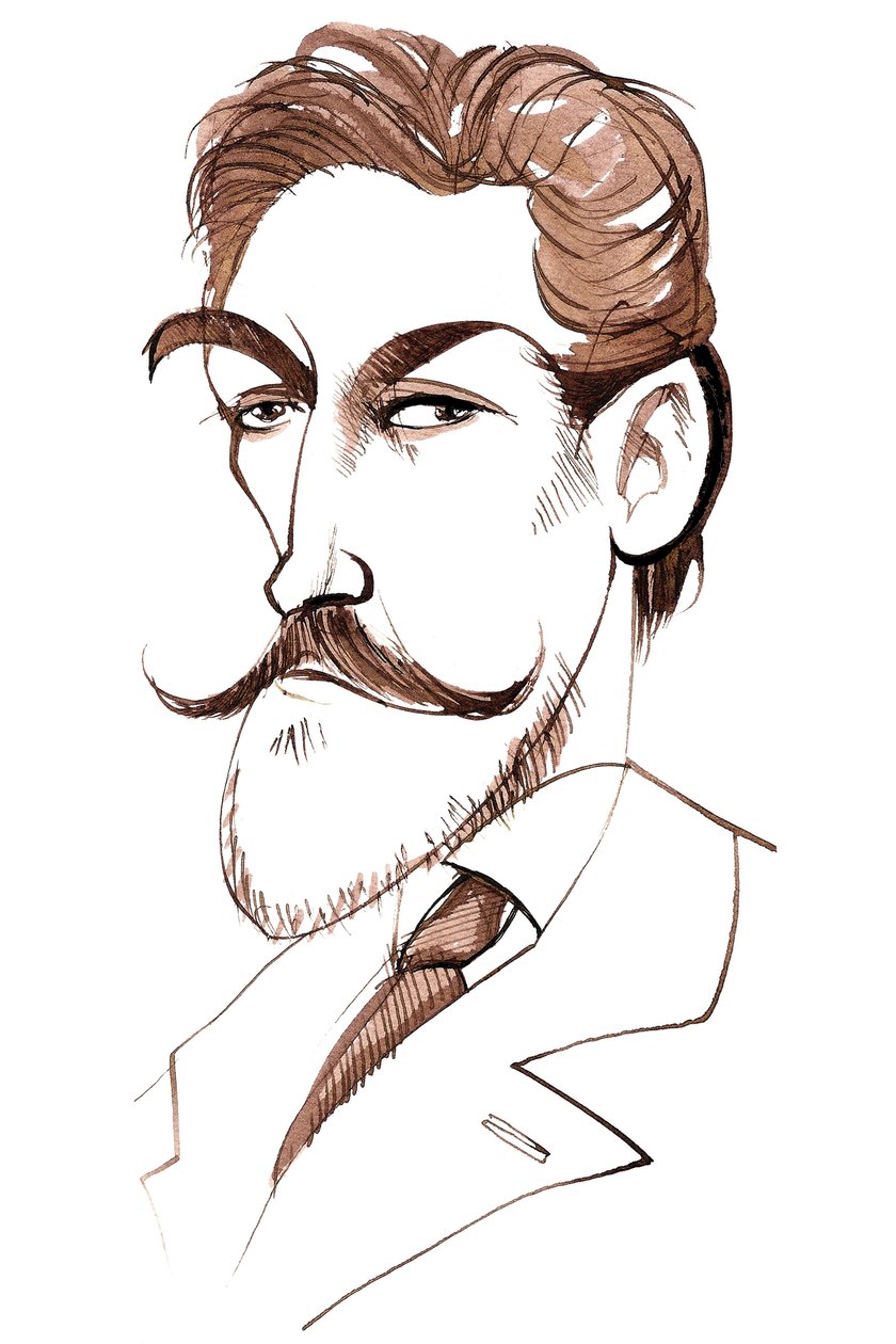 Felix Weingartner、オーストリアの指揮者および作曲家（1863〜1942）、似顔絵 作： ニール・オズボーン