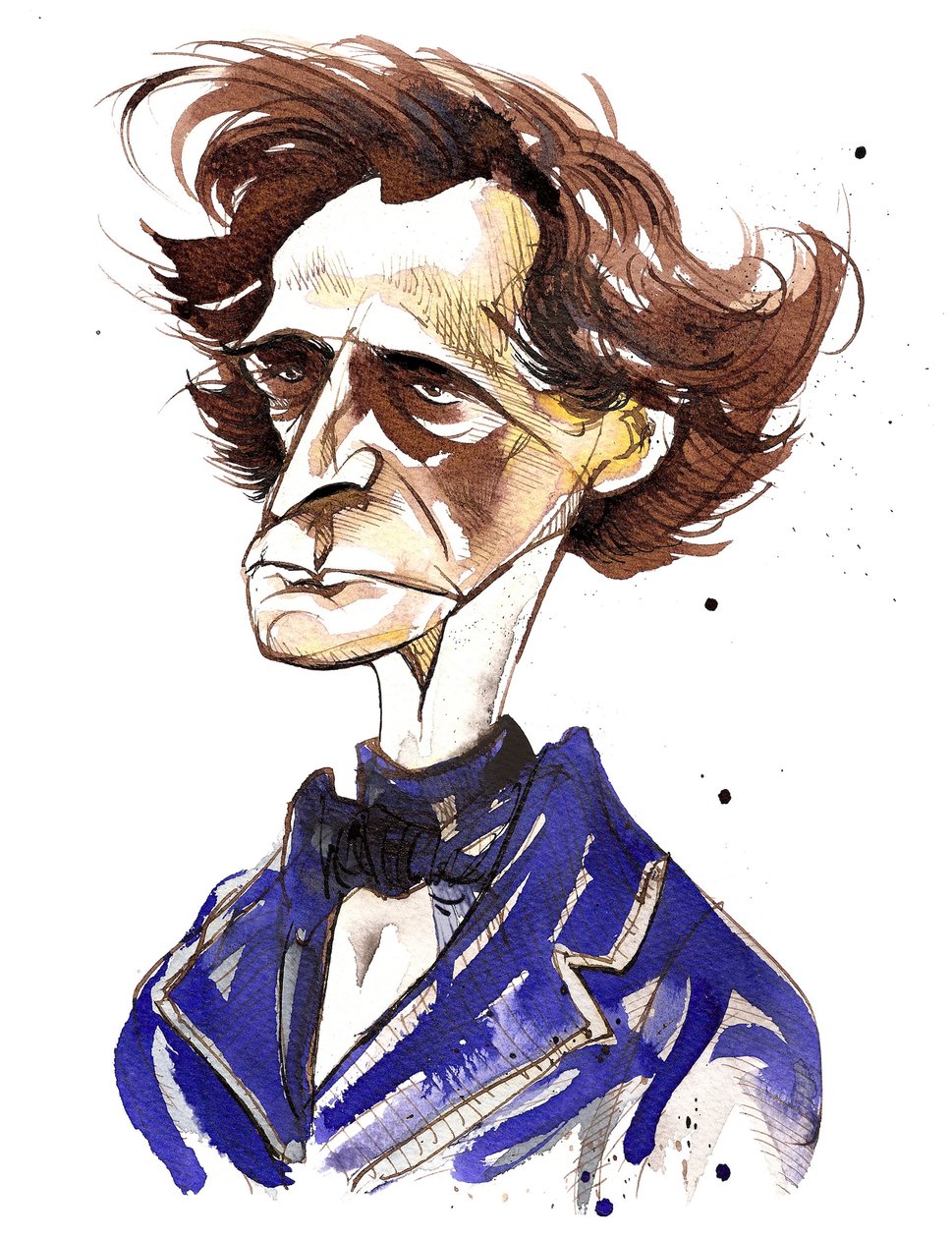 ヘクターベルリオーズ（フランスの作曲家、1803-69年）の色の似顔絵 作： ニール・オズボーン