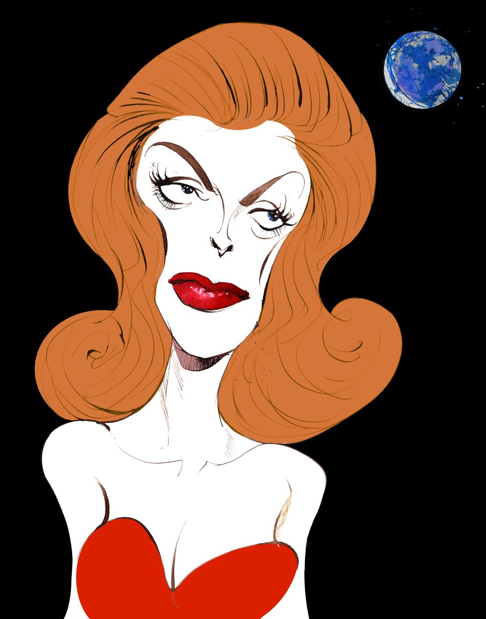 ジュリー・ロンドンのアメリカの歌手および女優（1926-2000）;色の似顔絵、2015 作： ニール・オズボーン