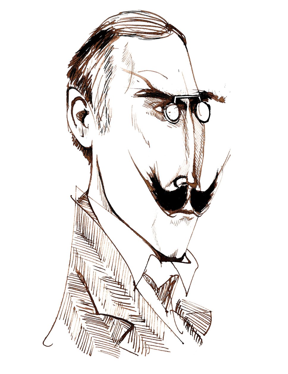 Knut Hamsun-似顔絵 作： ニール・オズボーン