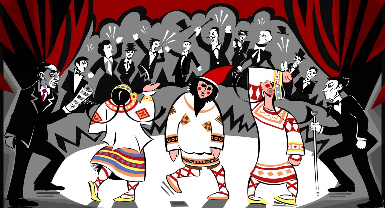 春の祭典-1913年5月29日の初演のイラスト 作： ニール・オズボーン
