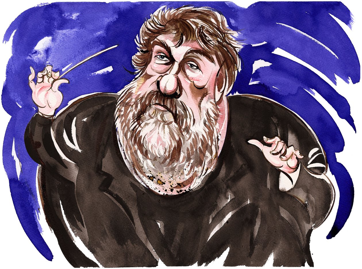 Oliver Knussen-色の似顔絵 作： ニール・オズボーン