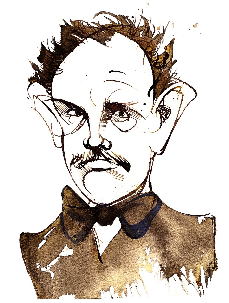 リヒャルト・シュトラウス、ドイツの作曲家、指揮者 (1864-1949)。 似顔絵 作： ニール・オズボーン