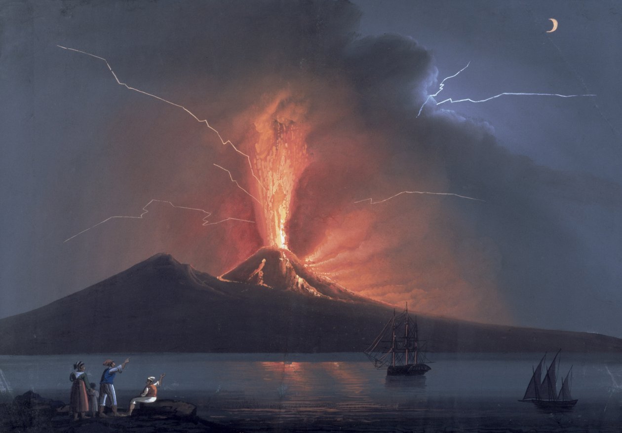 ナポリ：ヴェスヴィオ火山の噴火、1822年10月22日