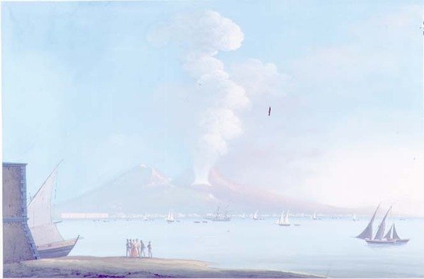 ヴェスヴィオ火山の噴火（ガッシュ 作： ナポリタン学校