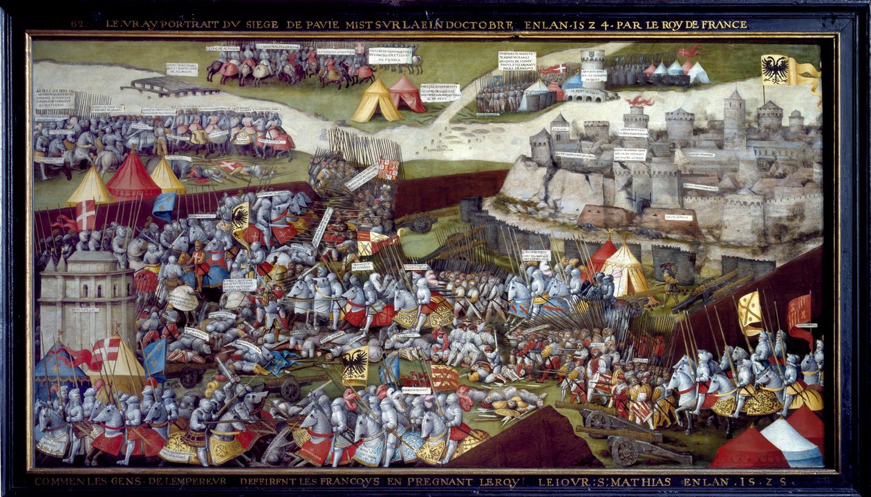 1525年-1528年の包囲とパヴィアの戦い 作： オランダの学校