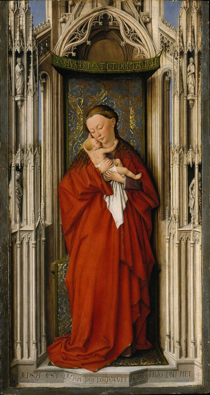 ニッチの処女と子供、1500年頃 作： オランダの学校