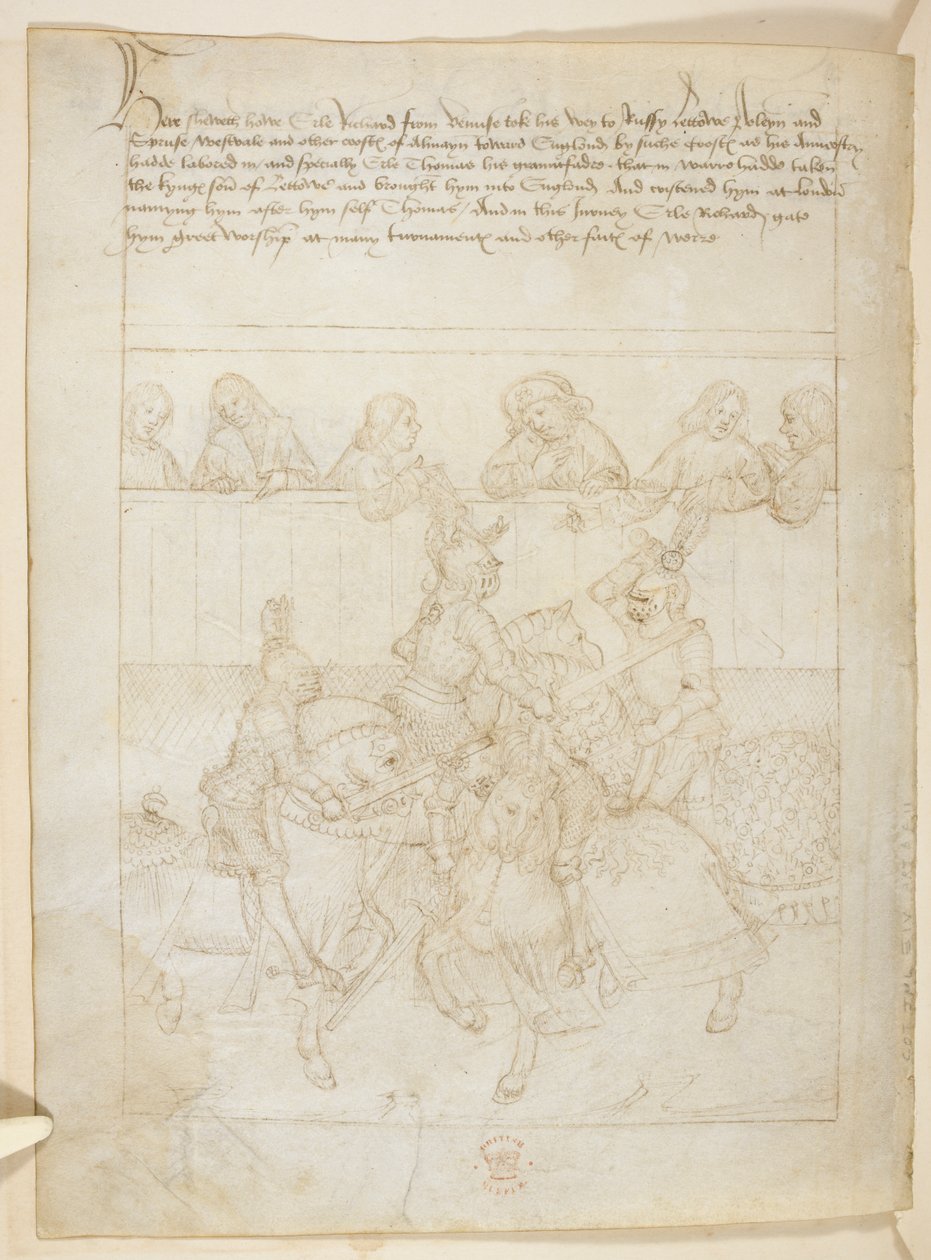 コットンジュリアスE. IV、アート。 6、「Beauchamp Pageants」、c.1483（Vellumのインク） 作： オランダの学校
