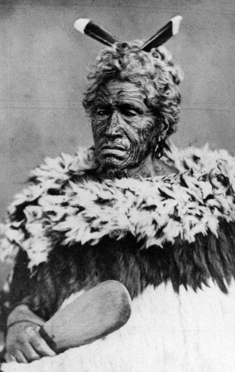 1880年以前のマオリ人の肖像 作： ニュージーランドの写真家