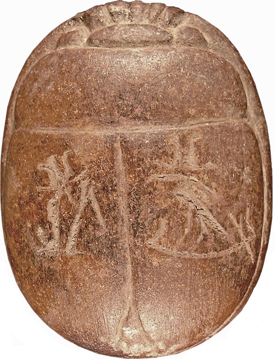 ハティアイアイクオーツァイトのハートスカラベと金箔の痕跡 作： 新王国エジプト人