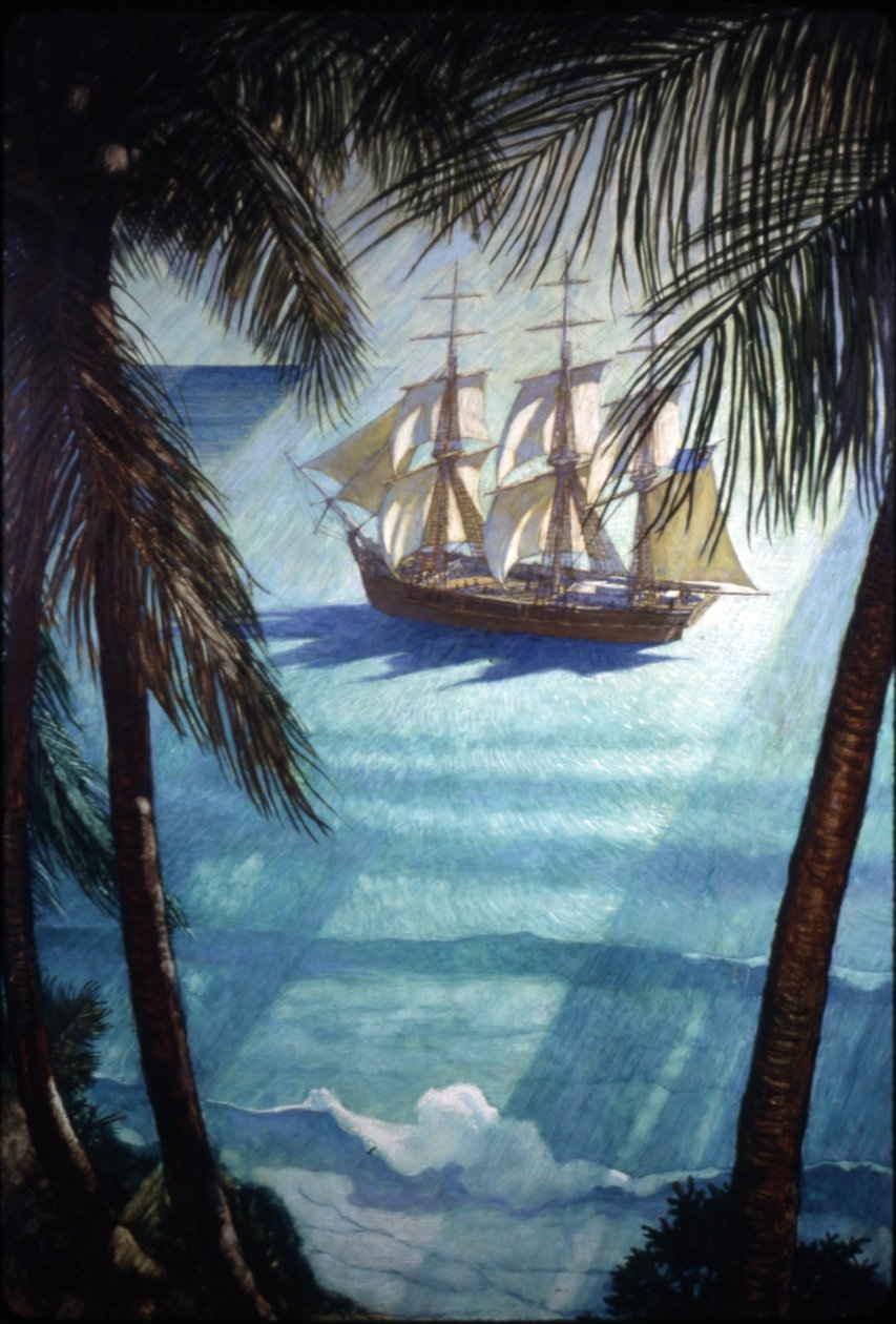 The Ship Bounty（ルネサンスパネルの油彩） 作： ニューウェル・コンヴァース・ワイエス
