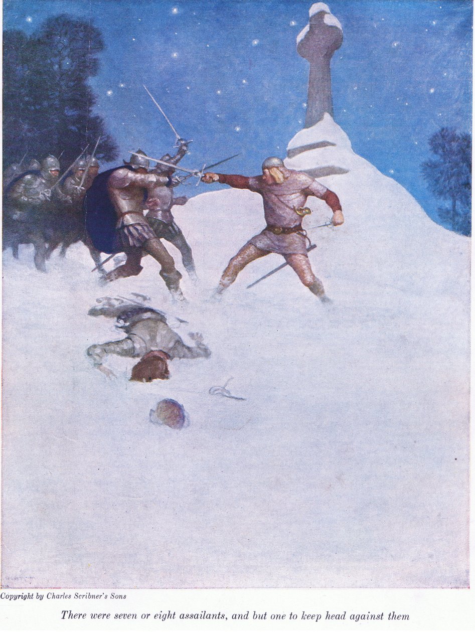 7人か8人の加害者がいたが、1人は彼らに対抗し続けた、1916 作： ニューウェル・コンヴァース・ワイエス