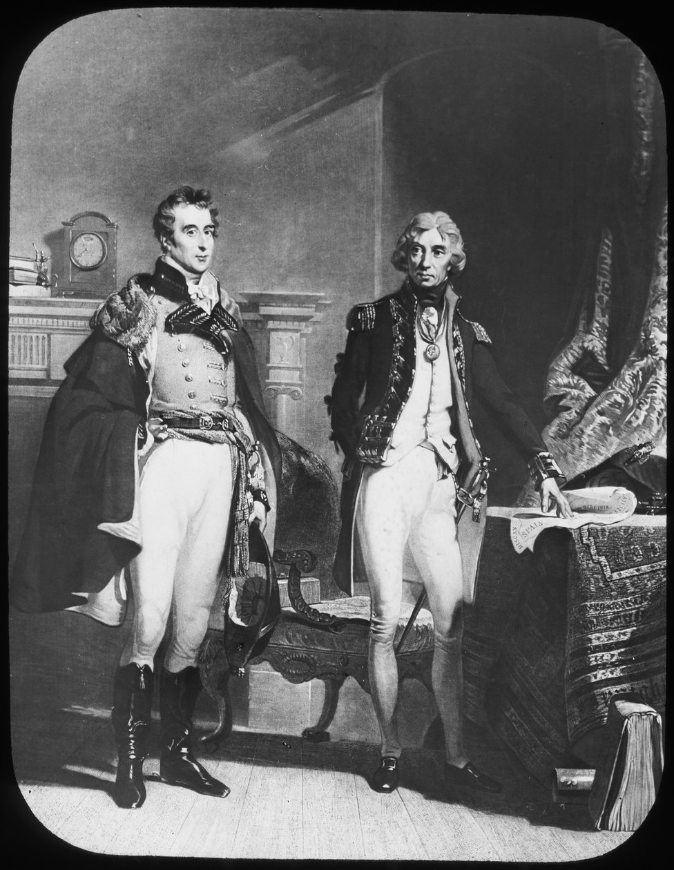 陸軍と海軍、ウェリントンとネルソン、c1805。 作： ニュートンとCo