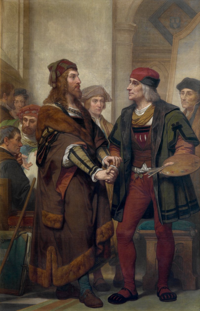 Albrecht Dürer visitando Quinten Massijs (óleo sobre tela) 作： ニカーズ・ド・ケイザー