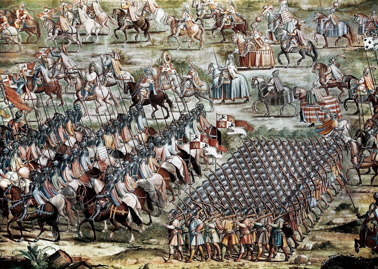 1431年7月1日のヒゲルエラの戦いでは、カスティーリャのジョン2世（1405-1454）の軍とモハメッド9世の軍が戦った。 作： ニッコロ（およびワークショップ）グラネロ