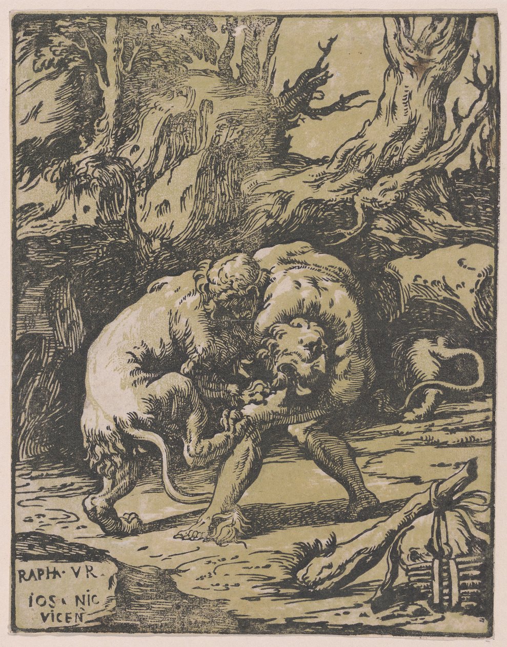 ヘラクレスとネメアのライオン、1540-50., 1540-50. 作： ニッコロ・ヴィチェンティーノ