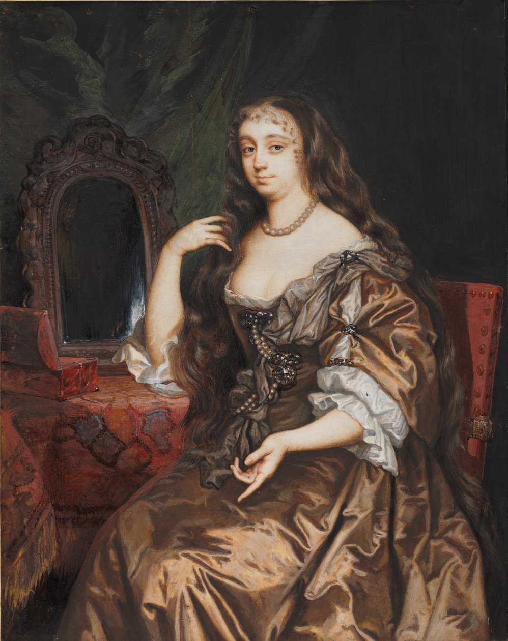 ヨーク公爵夫人アン・ハイドの肖像 1662年頃 水彩・ベラム 作： ニコラス・ディクソン