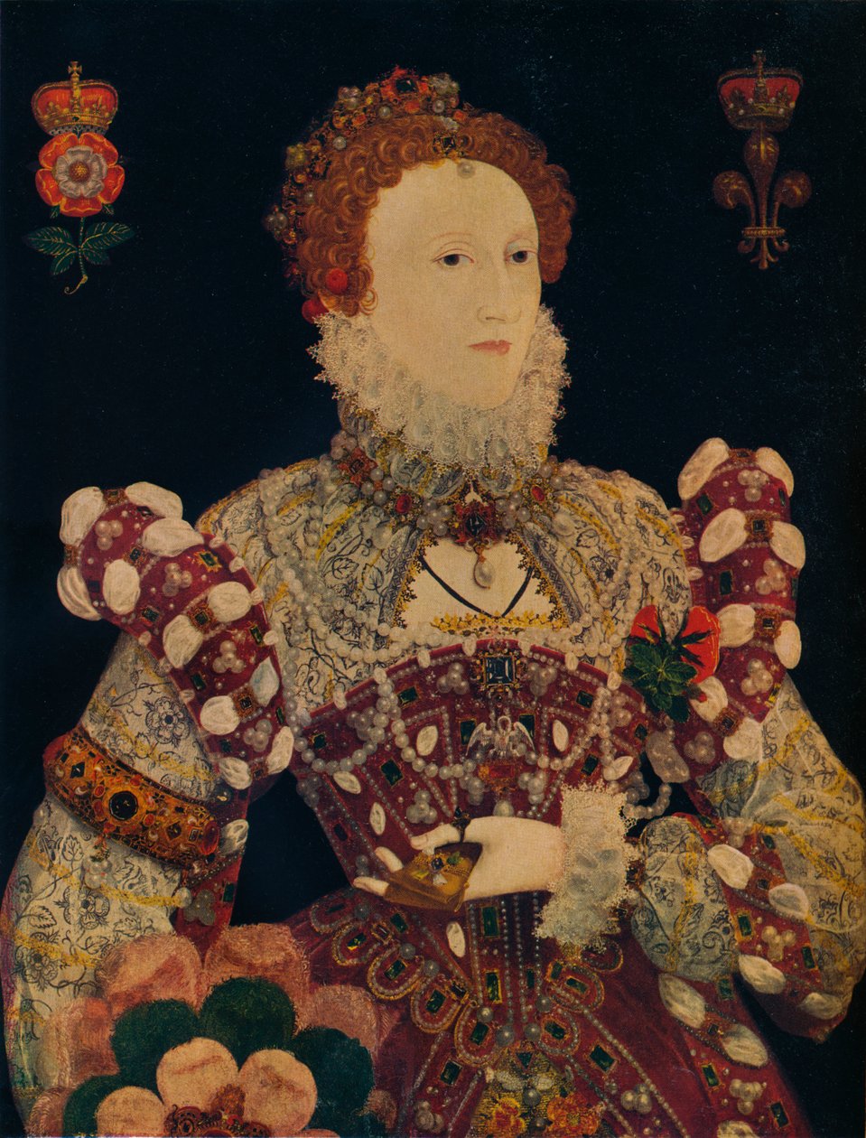 エリザベス1世、イングランドとアイルランドの女王、c1574 作： ニコラス・ヒリアード