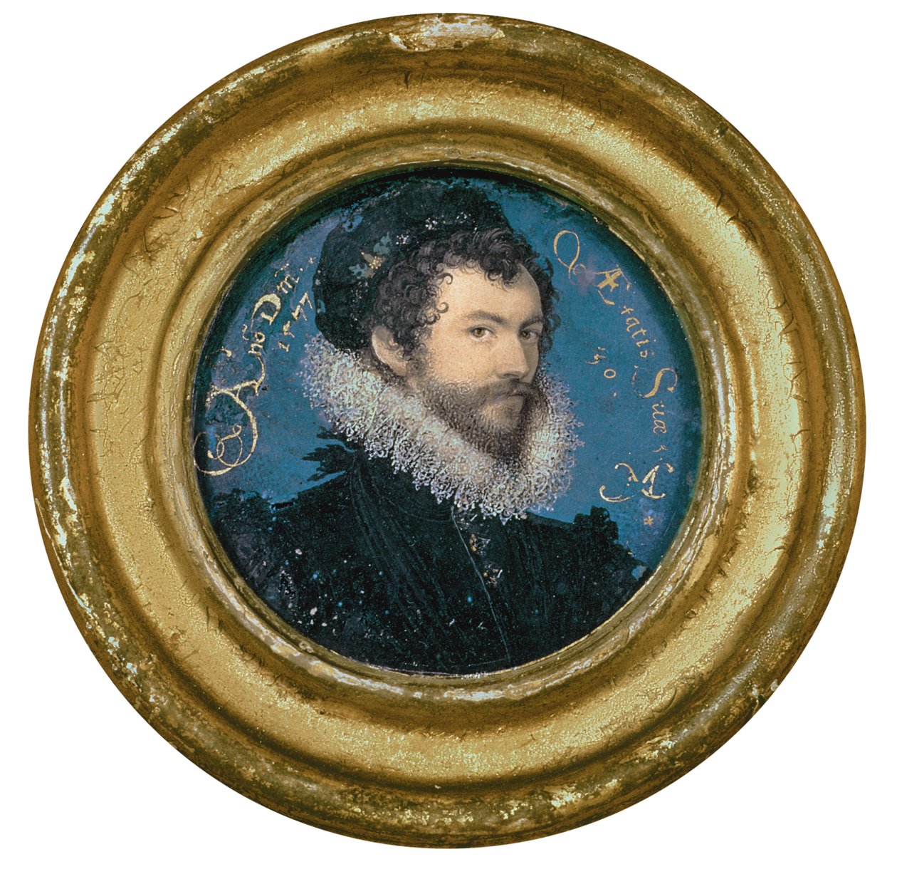 1577年30歳の自画像 作： ニコラス・ヒリアード