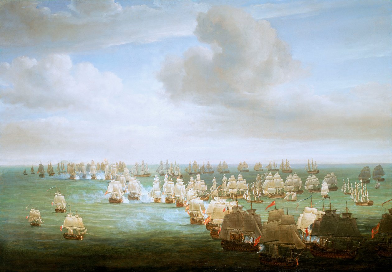 トラファルガーの海戦、1805年10月21日、戦闘開始、1808年頃（油彩・カンヴァス） 作： ニコラス・ポコック