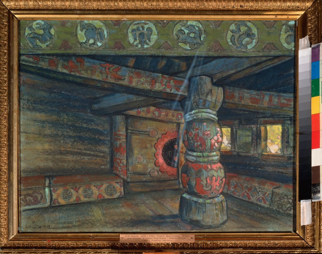 アレクサンダー・ボロディン (ボロディン) (1833-1887) によるオペラ「イーゴリ公」の準備装飾。 Nicolas (Nicholas) Roerich (1874-1947) の作品、グワッシュ、パステル、紙 作： ニコラス・レーリッヒ