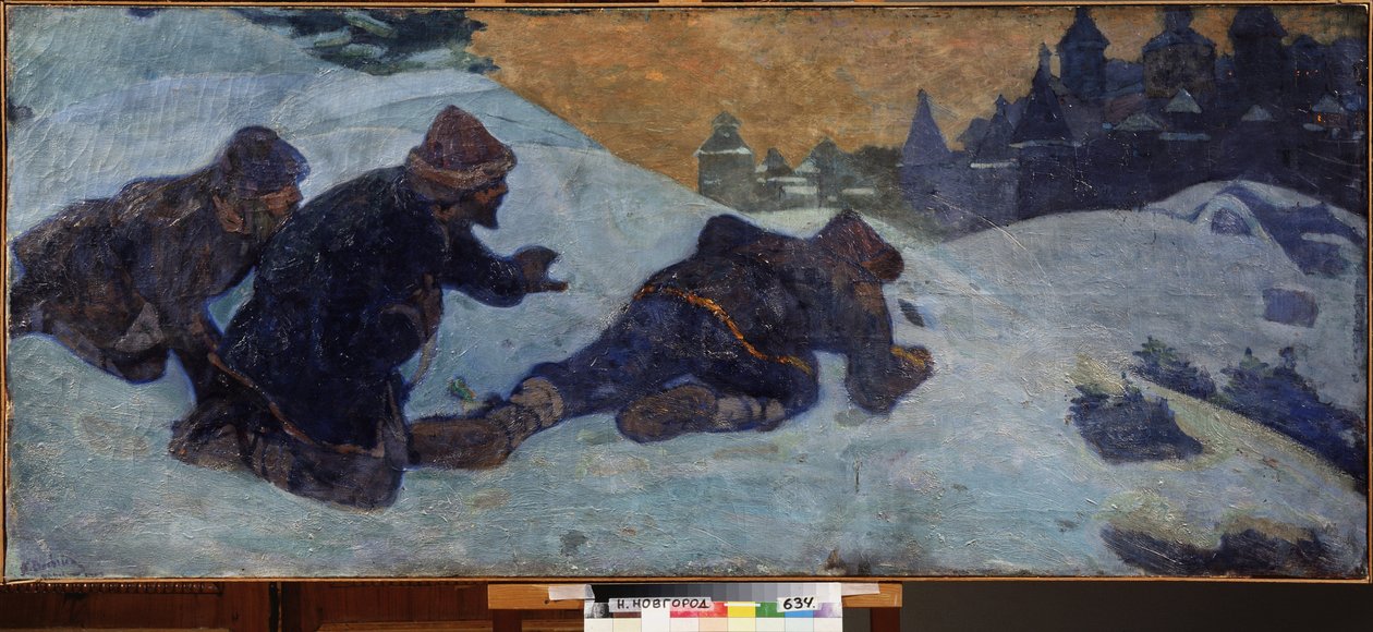 スパイ。 Nicholas Roerich (1874-1947) の絵画、キャンバスにテンペラ 作： ニコラス・レーリッヒ