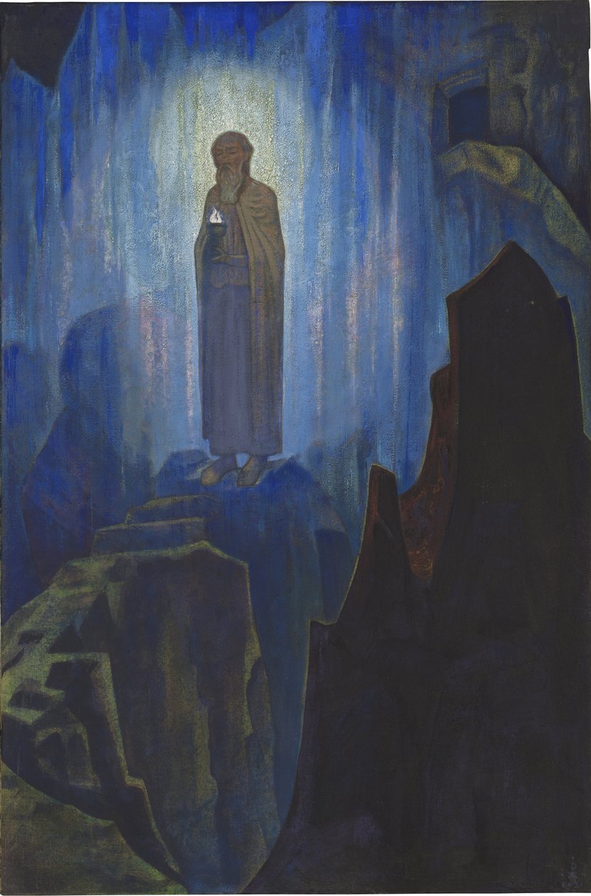 Lumiere celeste - Light of the Sky パー Roerich、Nicholas (1874-1947)。 キャンバスにテンペラ、サイズ : 124x80 作： ニコラス・レーリッヒ