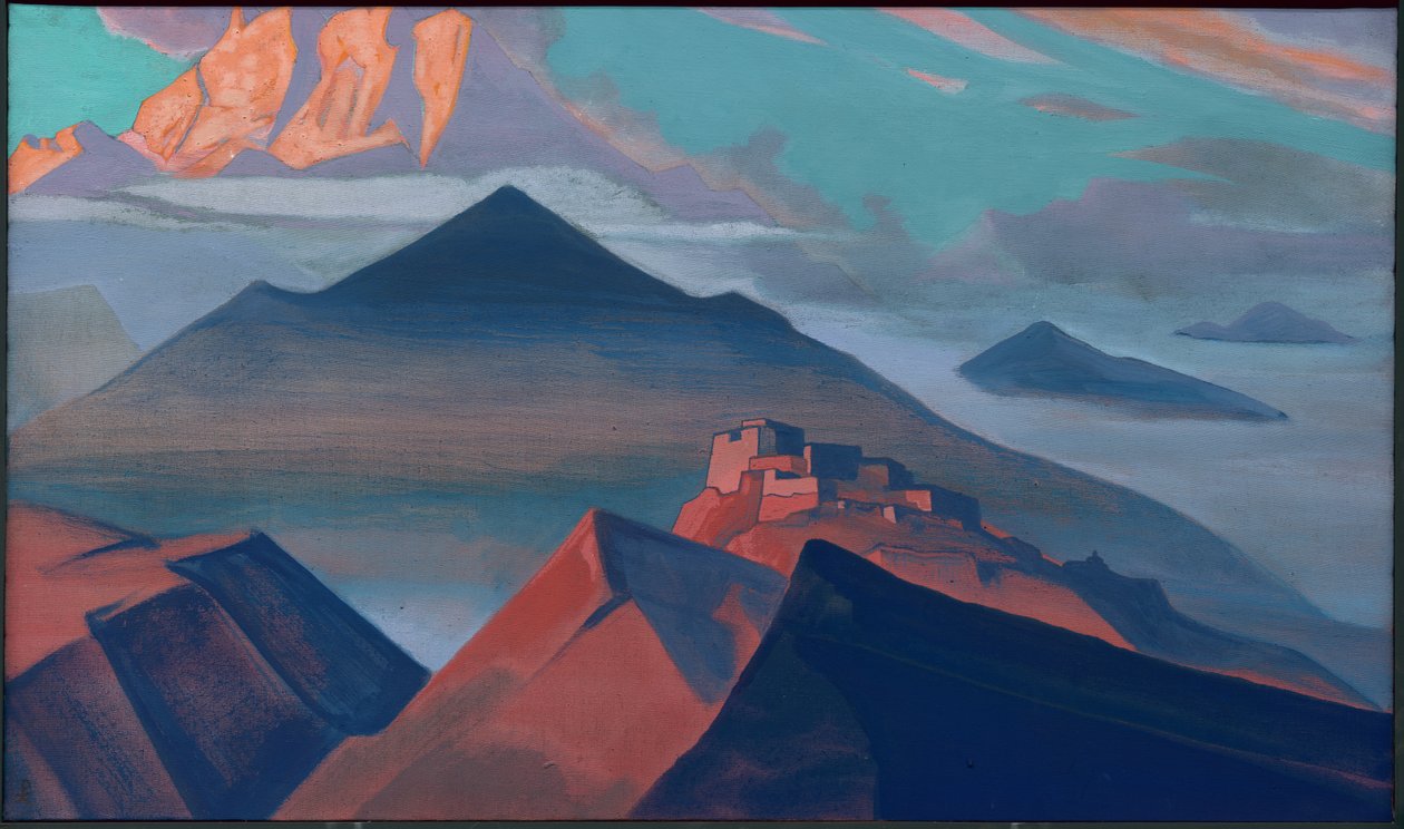 テント山、「聖なる山」シリーズ、1933 作： ニコラス・レーリッヒ