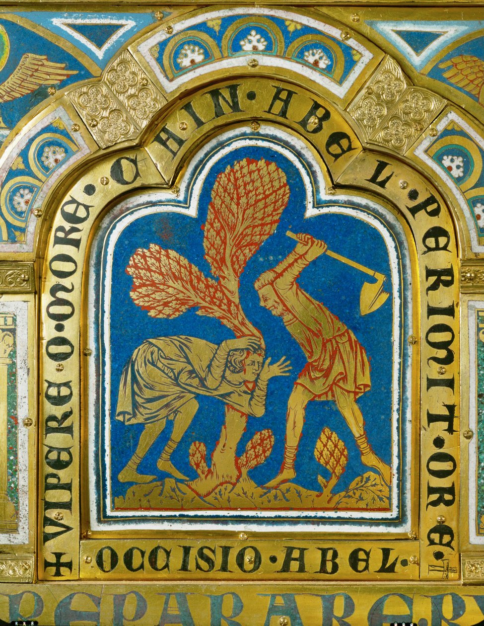 カインがアベルを殺す...（金銅にエナメル） 作： ヴェルダンのニコラス