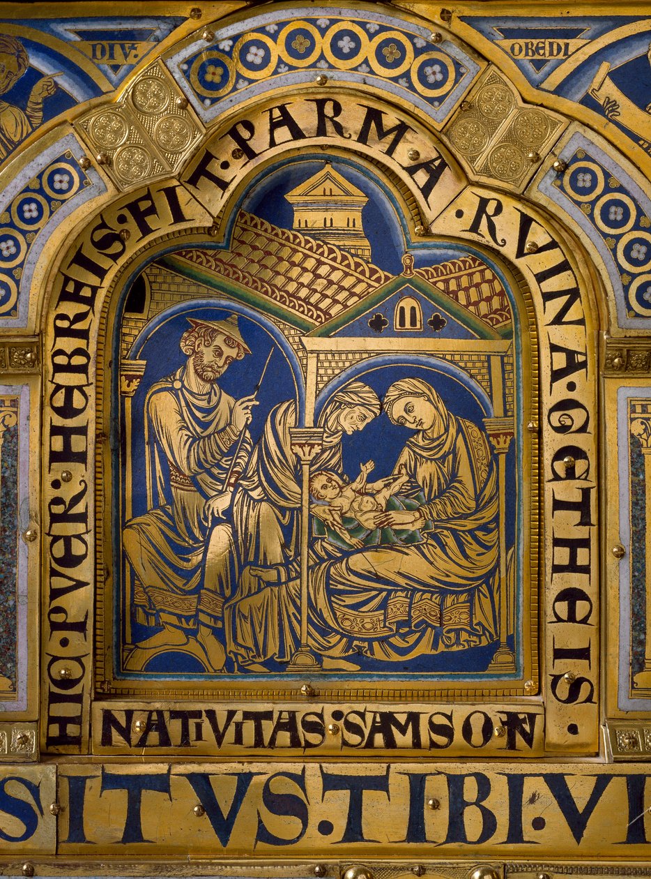 Verduner Altar aus Gold und Email von Nikolaus von Verdun (ca.1130/50-1205): Szenen aus dem Alten und Neuen Testament: (Detail) von Nicholas of Verdun