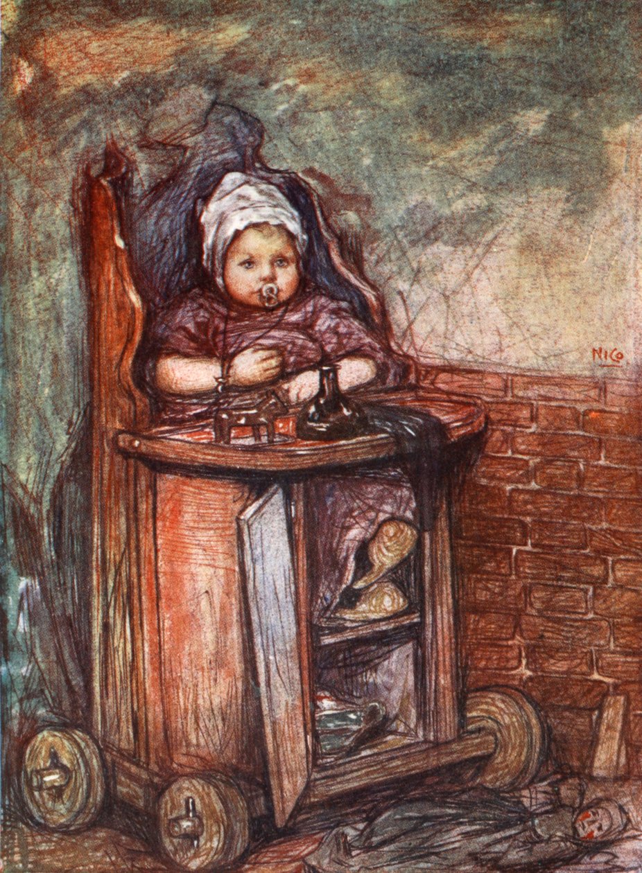 椅子の中の赤ちゃん、1904 作： ニコ・ユングマン