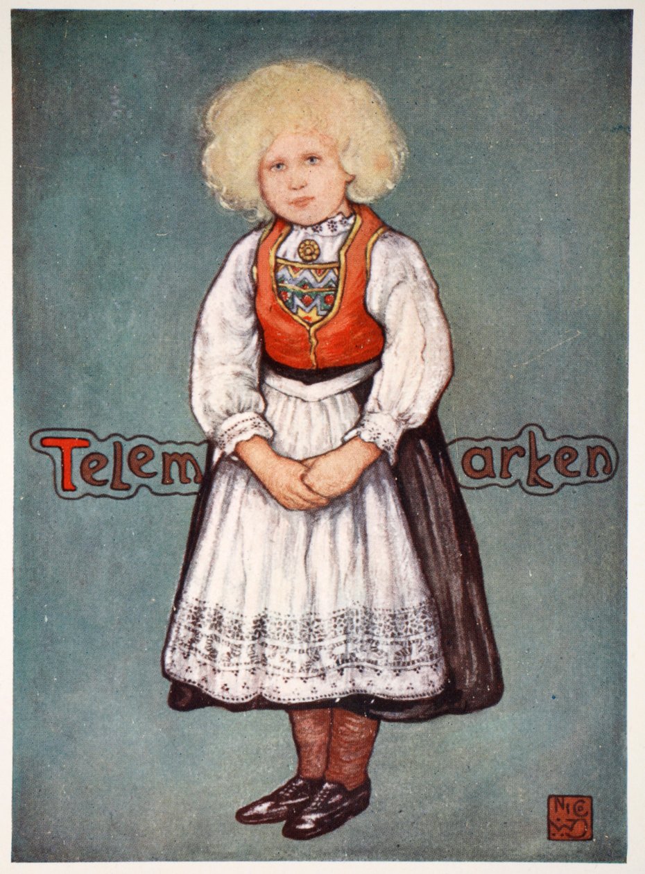 テレマルケンの少女、1905年 作： ニコ・ユングマン