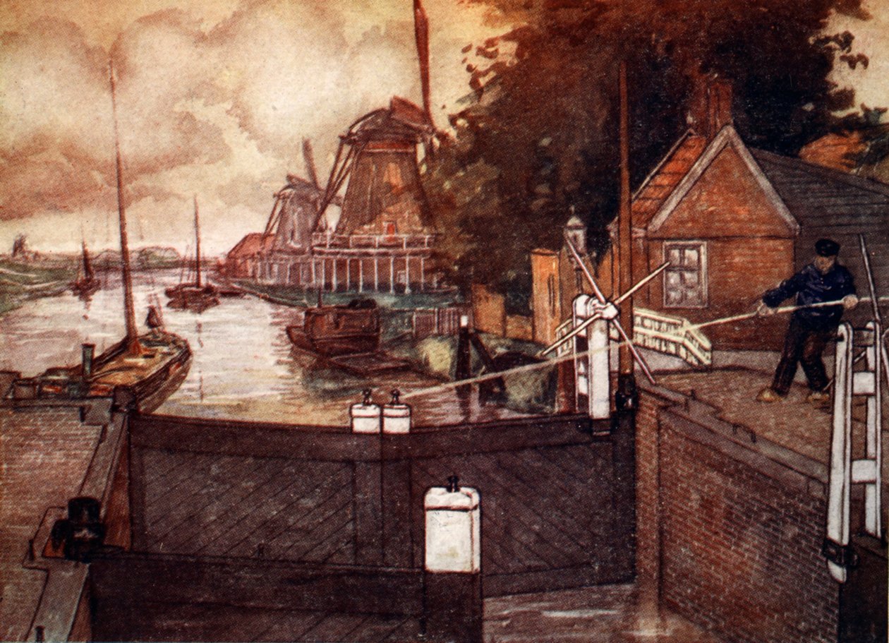 Noordervaldeursluis、ザーンダム、1904 作： ニコ・ユングマン
