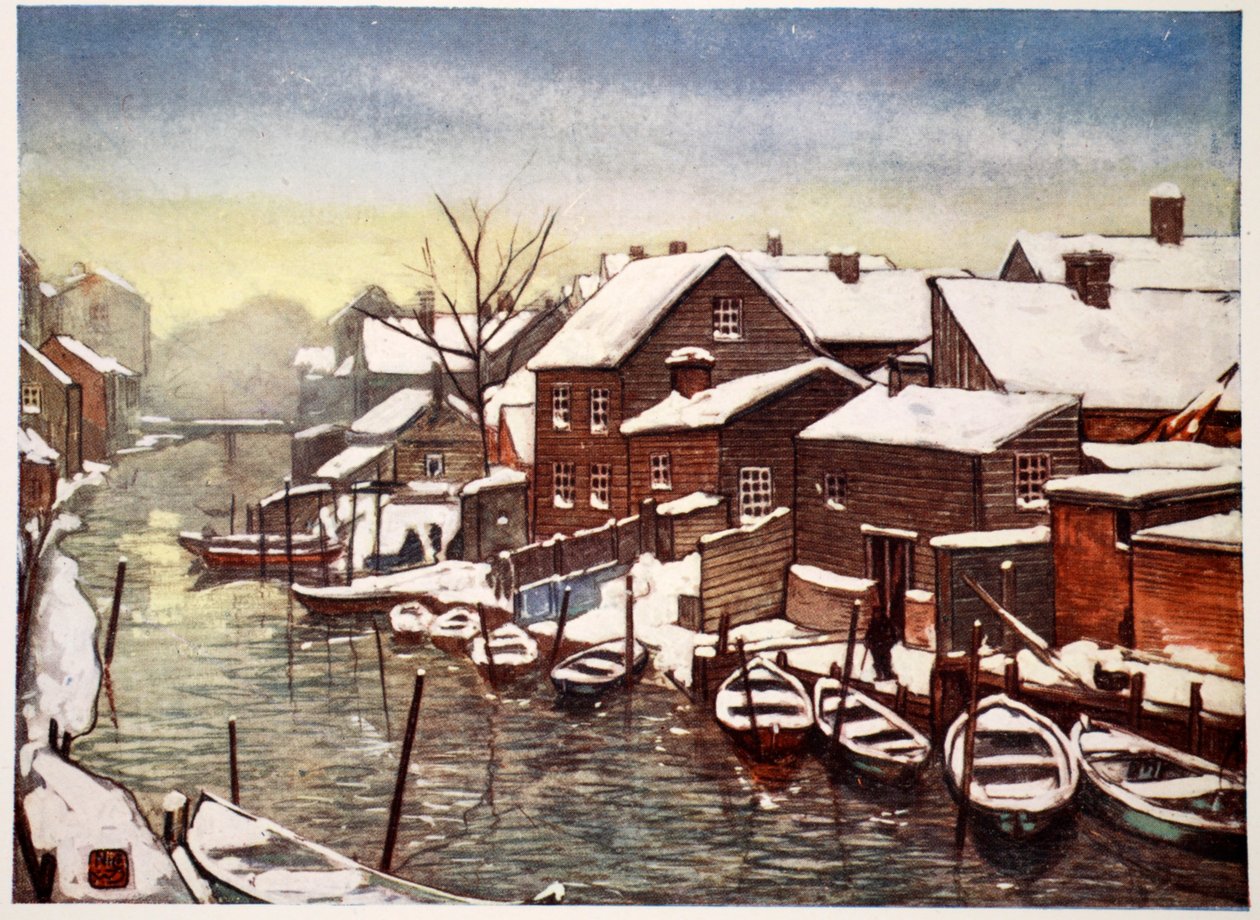 旧運河、クリスチャニア、1905 作： ニコ・ユングマン