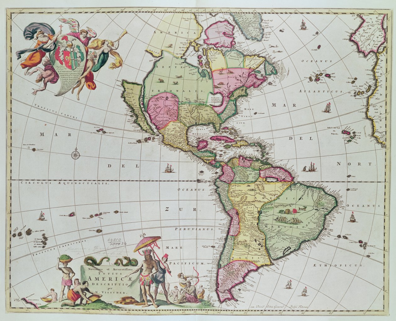 そして最後のデルフトのN.フィッシャー、1648年（カラー彫刻） 作： ニコラス・ヤンス・フィッシャー