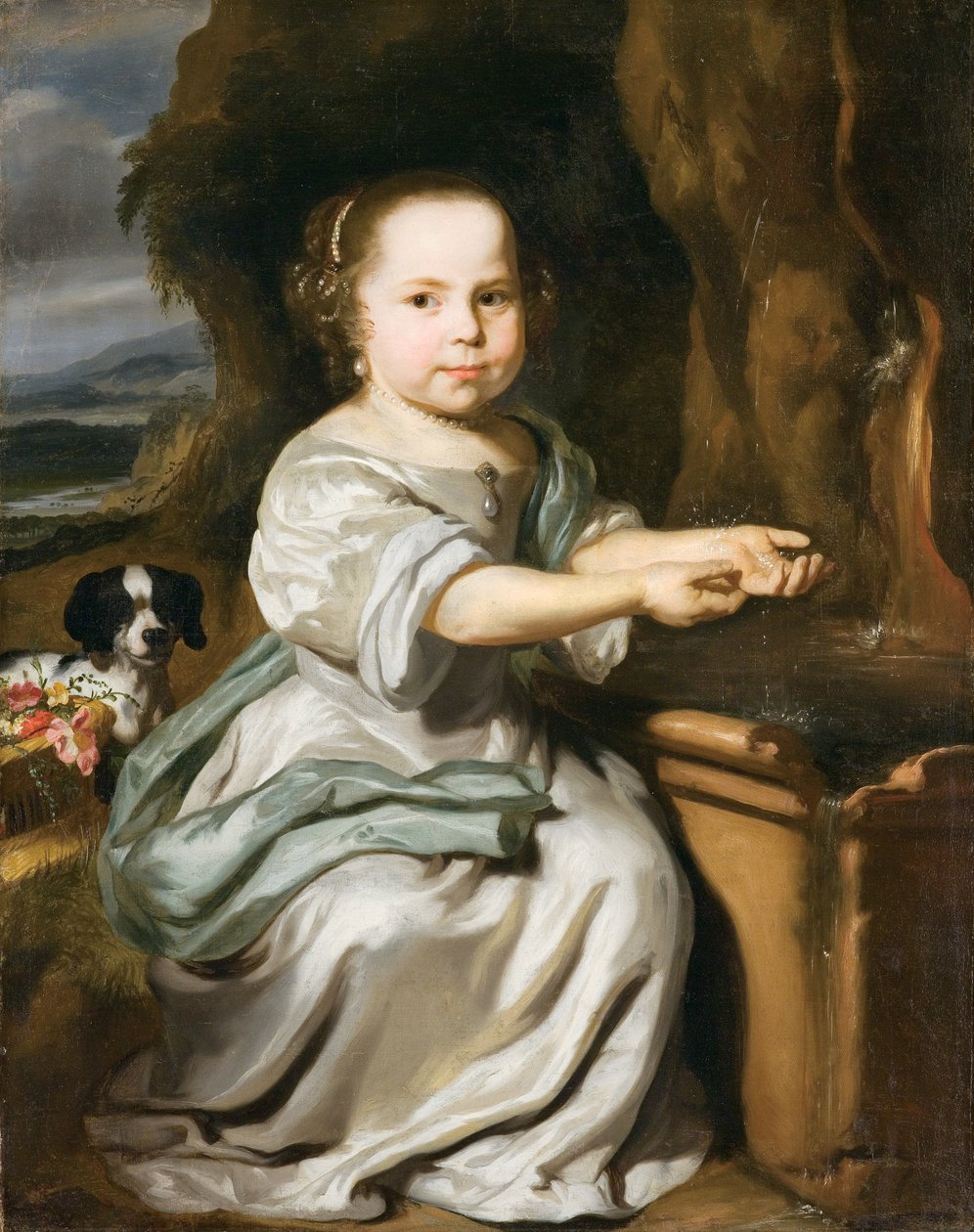 少女の肖像、c.1664 作： ニコラエス・メイス