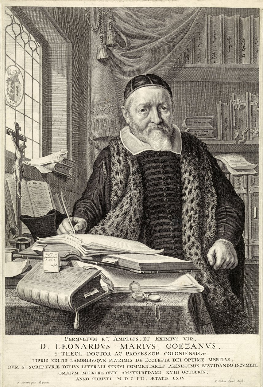 D.Leonardus Marius Goezanus, pub.1654年(木版画) 作： ニコラエス・コーネリス（c.1592-1655）Moeyaert