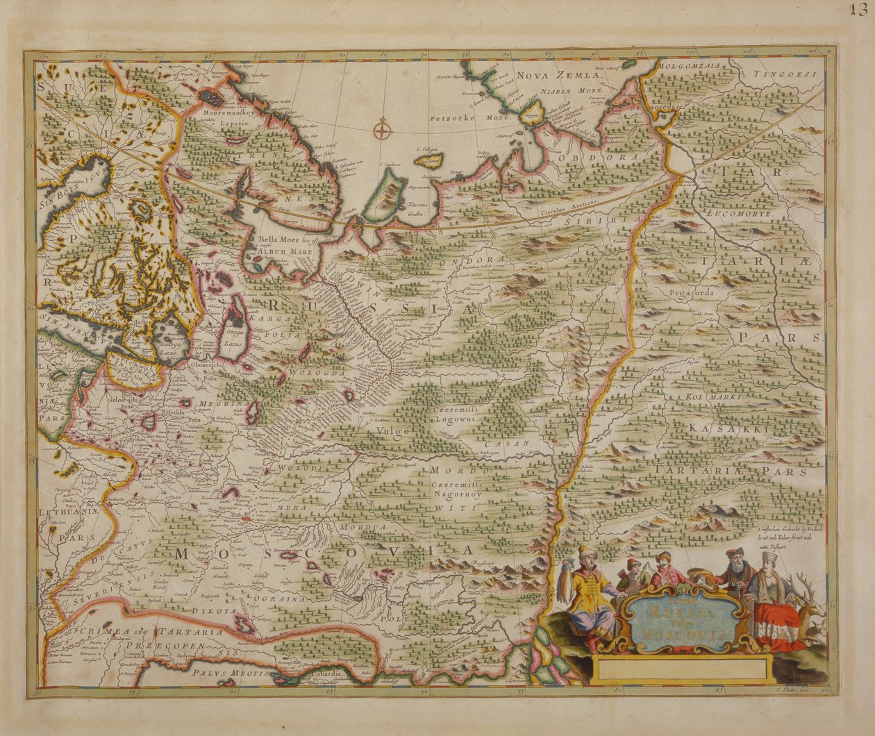 1745年のアトラスからのロシアと東ヨーロッパの地図 作： ニコラス・ヤンス・フィッシャー