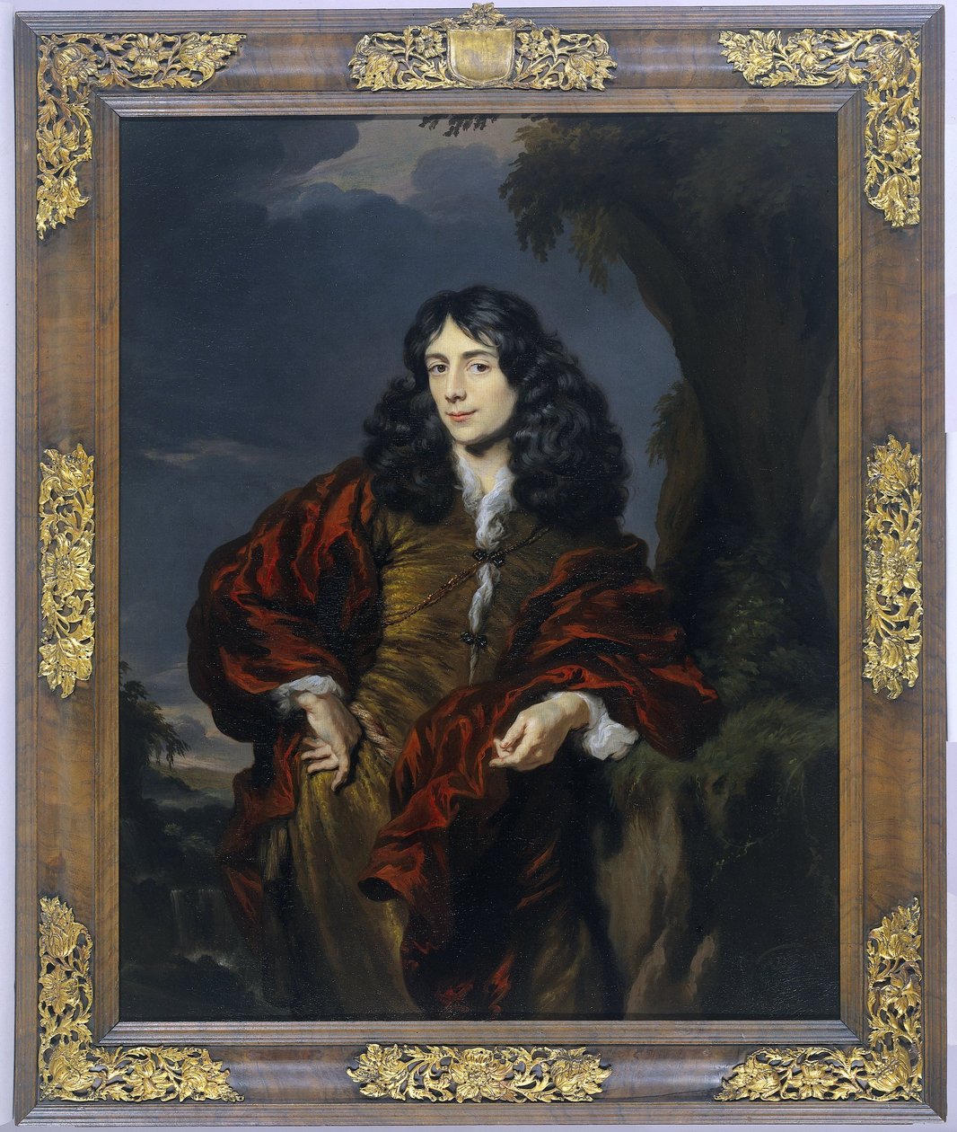 おそらくシモン・ヴァン・アルフェン (1650-1730) の若い男の肖像 作： ニコラエス・メイス