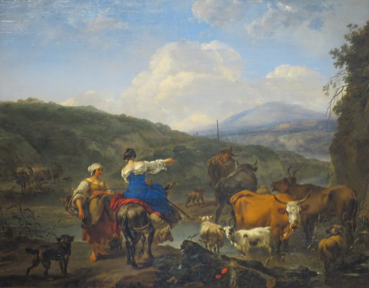 散乱した場所での牛 作： Nicolaes Pieterszoon Berchem