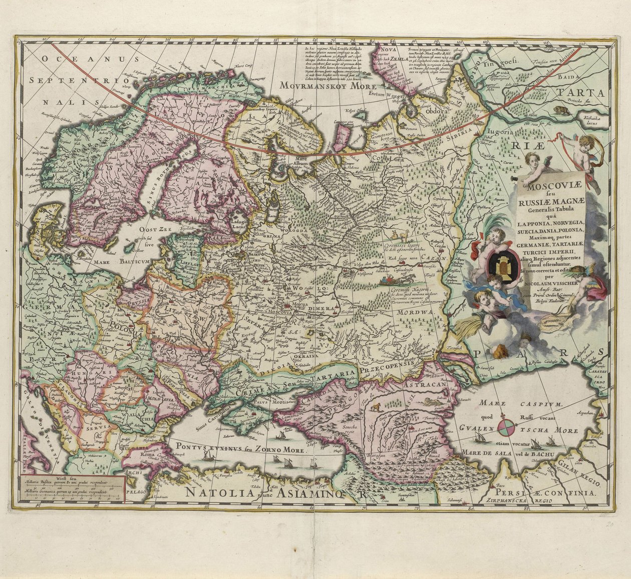 17世紀後半のロシアの地図 作： ニコラス・フィッシャー
