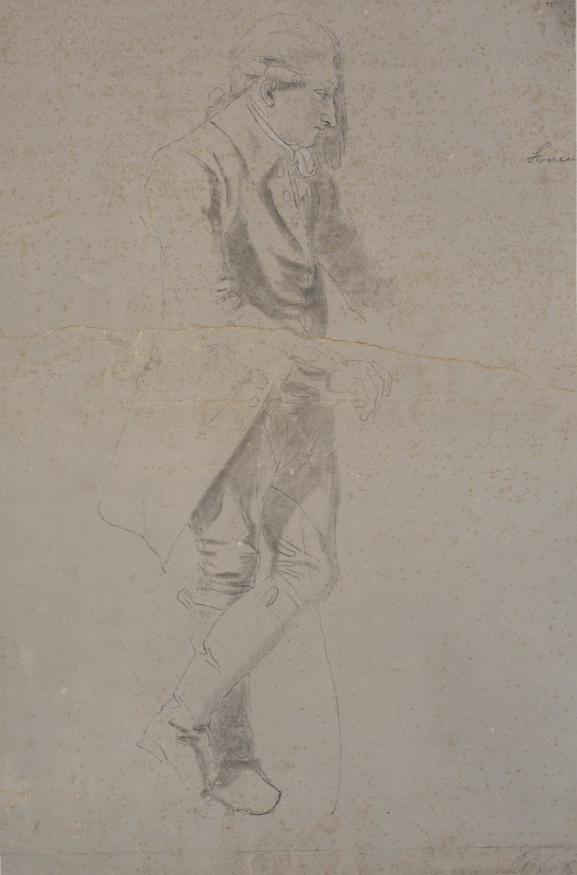 約からの衣装で立っている男。 1770年。 作： ニコライ・アブラハム・アビルドガード