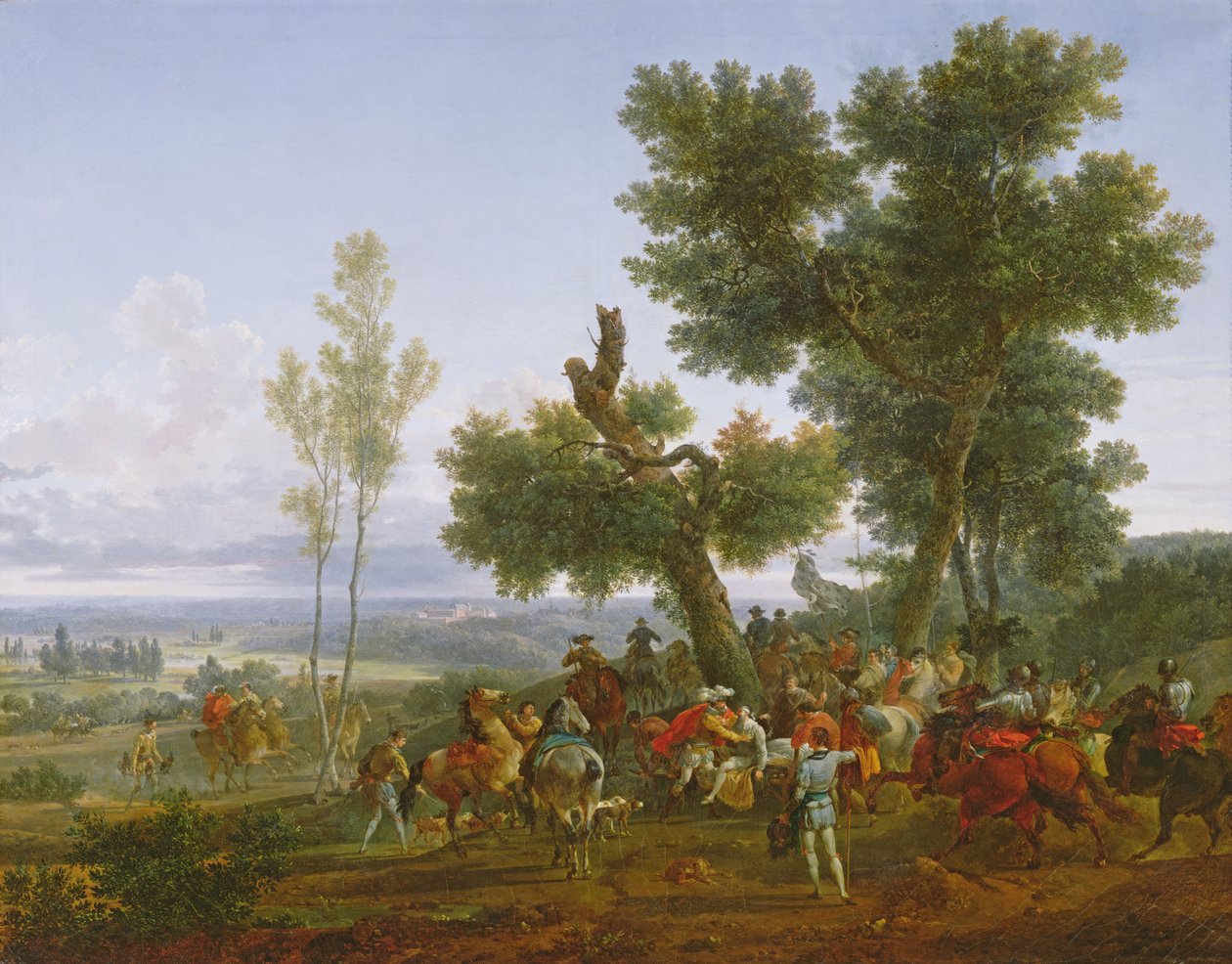 1590年のイヴリーの戦いの翌日、ブヴロンの平原で開催されたフランス国王ナヴァールアンリ4世とサリー公爵マクシミリアンドベトゥーンの会合 作： ニコラス・アントワーヌ・トーネ